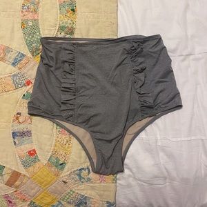 Ruffled high waisted swim bottoms
